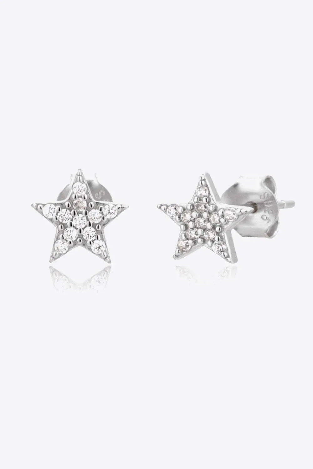 Zircon Decor Star Stud Earrings Silver One Size Earrings - Tophatter Daily Deals