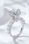 3-Carat Moissanite Platinum-Plated Side Stone Ring Silver Moissanite - Tophatter Daily Deals