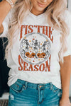 Round Neck Short Sleeve Halloween Season Graphic T-Shirt Women's T-Shirts - Tophatter Daily Deals