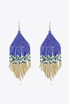 Beaded Dangle Earrings Royal Blue One Size Earrings - Tophatter Daily Deals