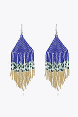 Beaded Dangle Earrings Royal Blue One Size Earrings - Tophatter Daily Deals