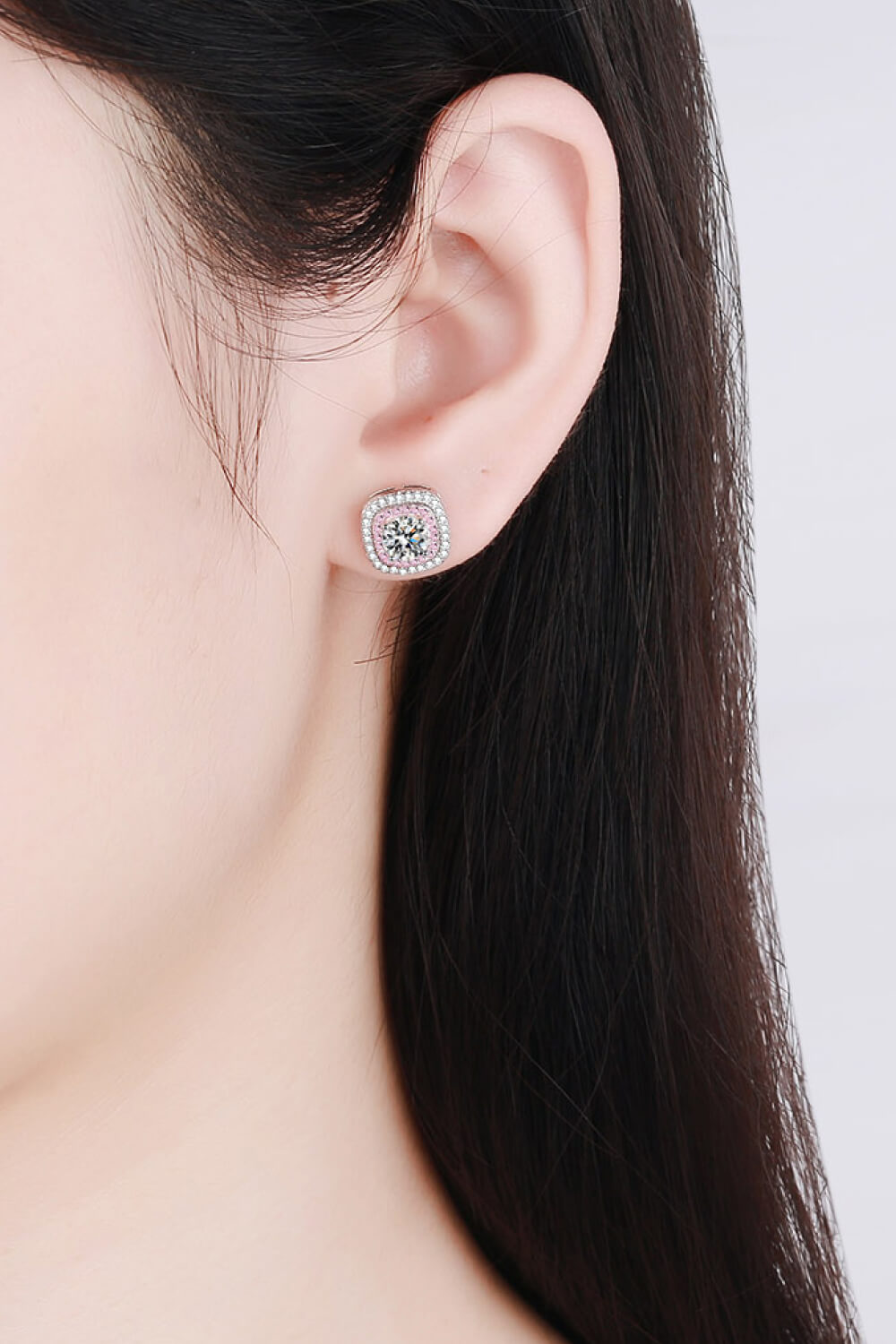 Geometric Moissanite Stud Earrings - Tophatter Deals