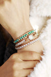 Crystal & Opal Triple-Layered Beaded Bracelet Bracelets - Tophatter Daily Deals