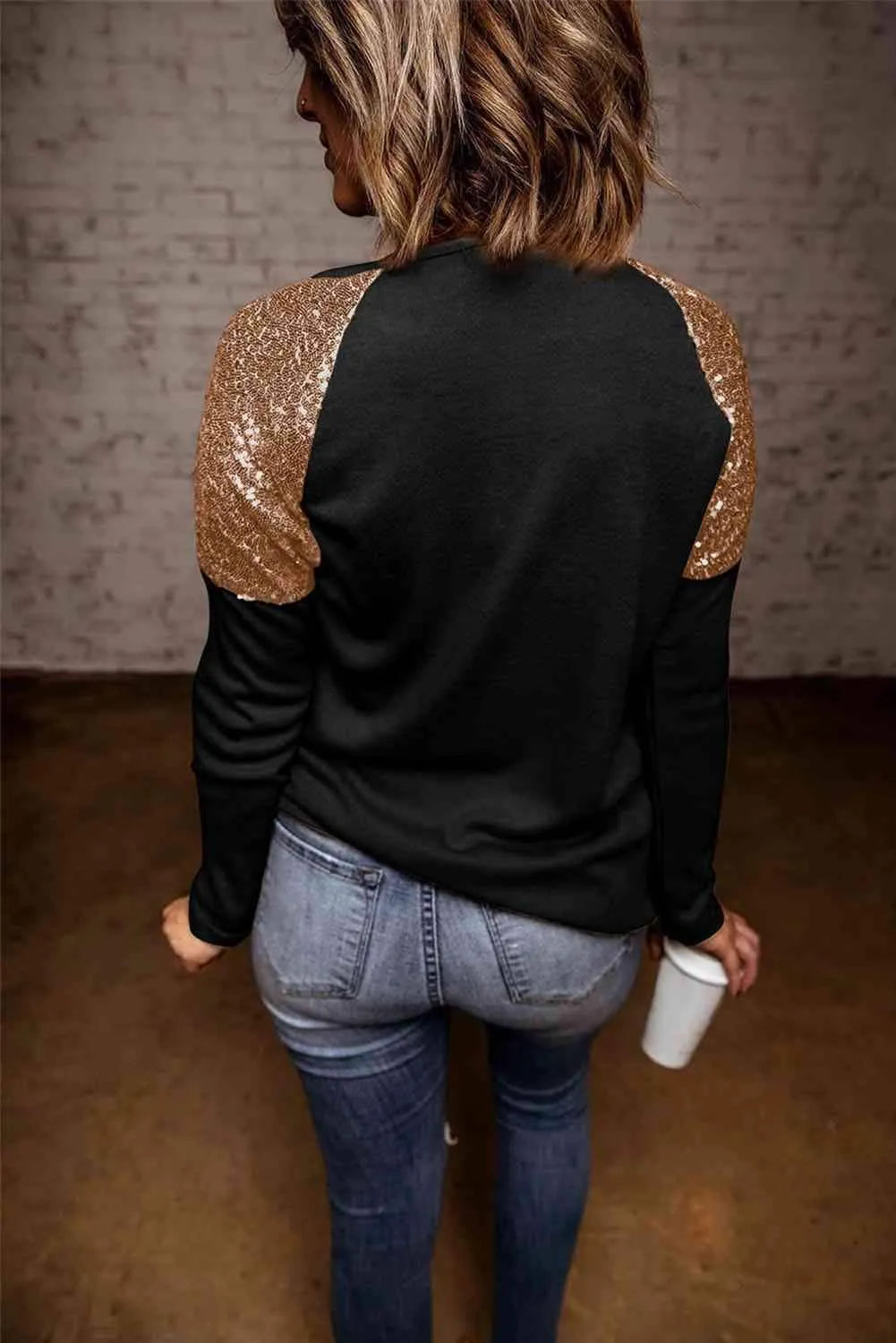 HOPPY EASTER Sequin Raglan Sleeve Top Blouses - Tophatter Daily Deals