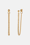 Stainless Steel Chain Earrings Gold One Size Earrings - Tophatter Daily Deals