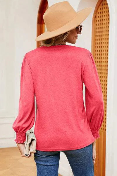 V-Neck Lantern Sleeve T-Shirt Women's T-Shirts - Tophatter Daily Deals