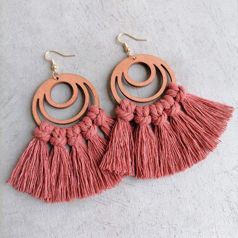 Tassel Detail Geometric Earrings Earrings - Tophatter Daily Deals