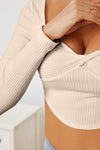 Ribbed Long Sleeve T-Shirt Women's T-Shirts - Tophatter Daily Deals