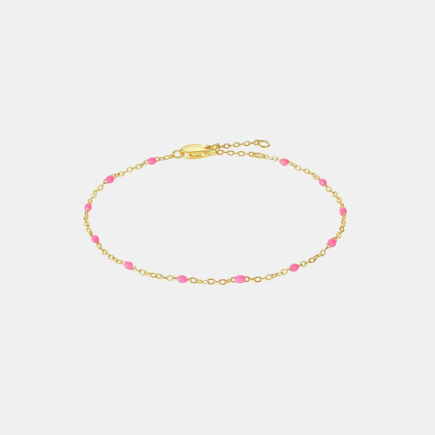 Bead 925 Sterling Silver Bracelet Gold Pink One Size Bracelets - Tophatter Daily Deals