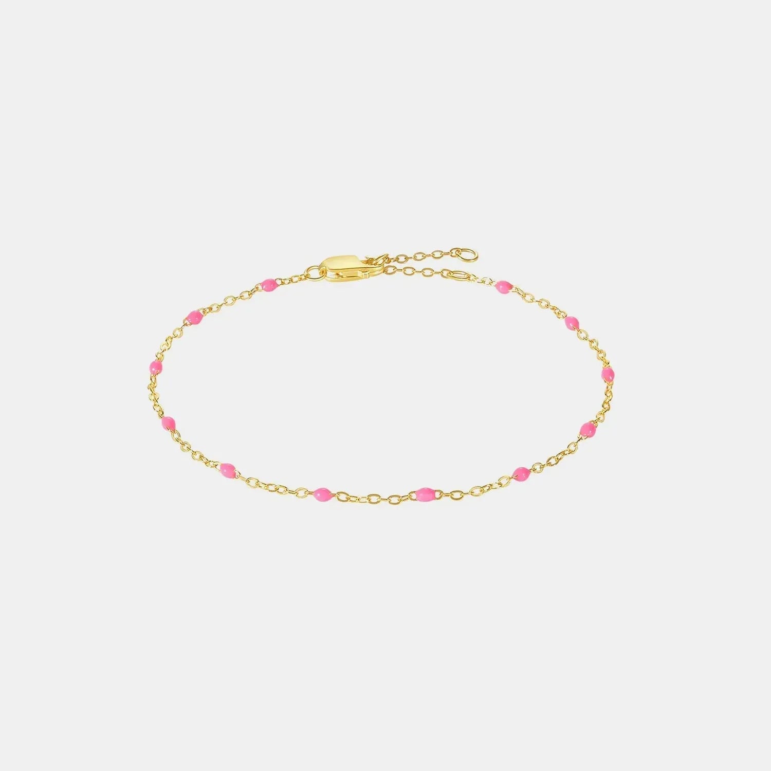 Bead 925 Sterling Silver Bracelet Gold Pink One Size Bracelets - Tophatter Daily Deals