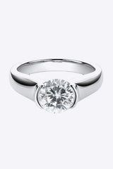 Looking Good 2 Carat Moissanite Platinum-Plated Ring Silver Moissanite - Tophatter Daily Deals