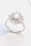 Modern 925 Sterling Silver Opal Halo Ring - Tophatter Shopping Deals - Electronics, Jewelry, Auction, App, Bidding, Gadgets, Fashion