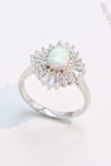 Modern 925 Sterling Silver Opal Halo Ring Opal - Tophatter Daily Deals