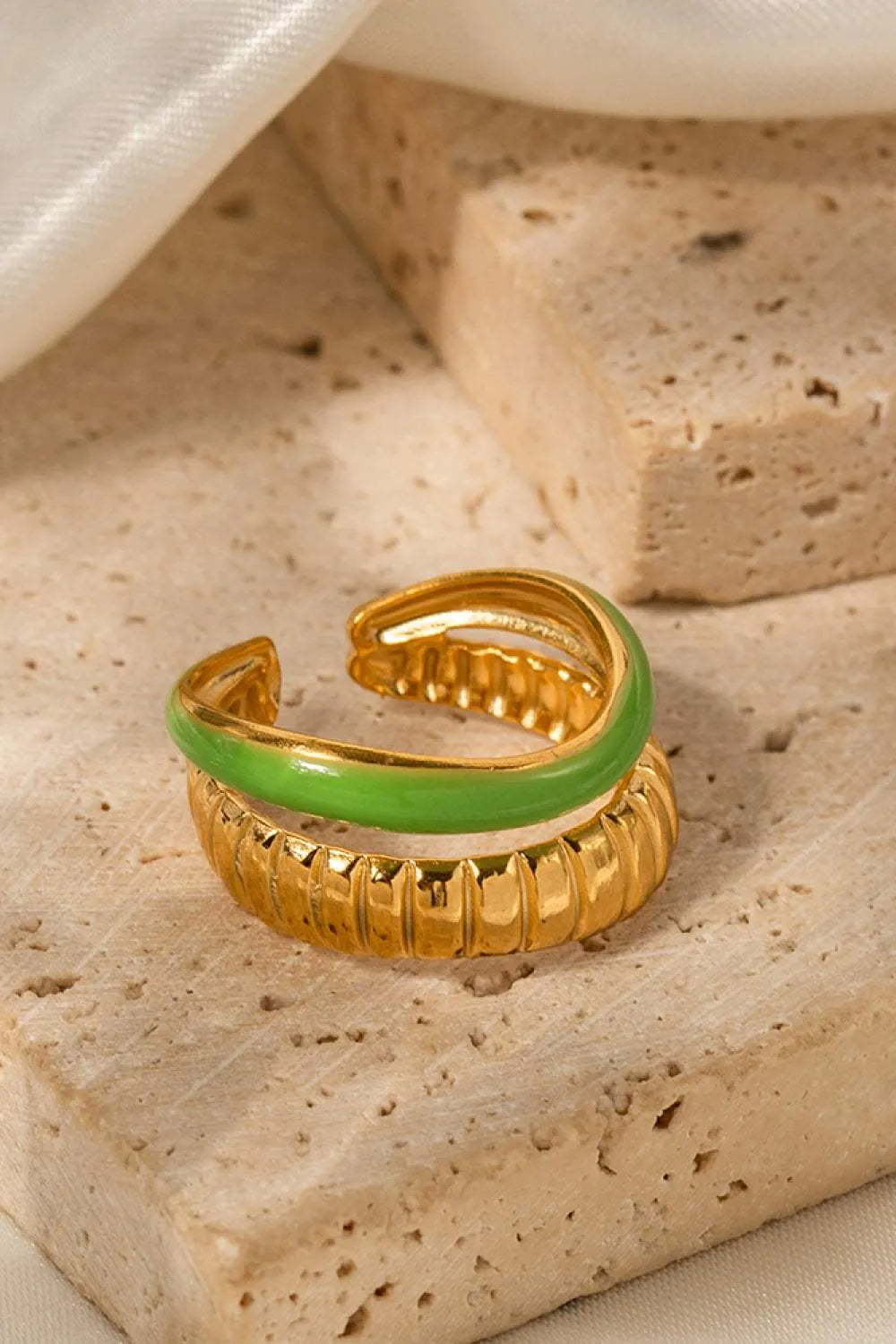 Contrast Stainless Steel Open Ring Rings - Tophatter Daily Deals