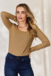 Basic Bae Full Size Ribbed Long Sleeve T-Shirt Women's T-Shirts - Tophatter Daily Deals