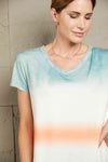 Double Take Tie-Dye V-Neck Short Sleeve Tee Women's T-Shirts - Tophatter Daily Deals