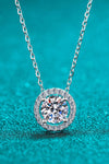 1 Carat Moissanite Round Pendant Chain Necklace Moissanite - Tophatter Daily Deals