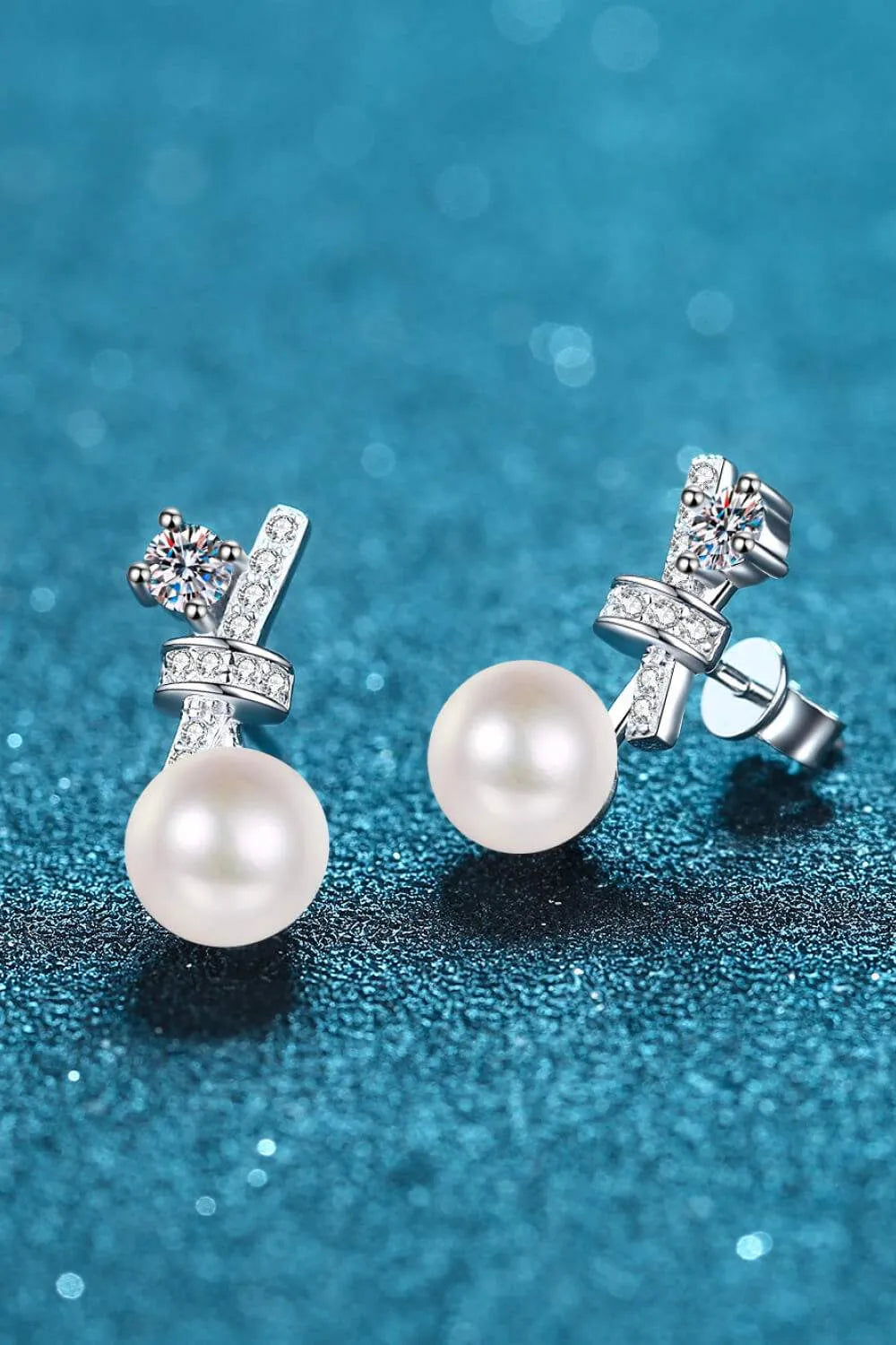 Pearl Moissanite Stud Earrings Moissanite - Tophatter Daily Deals