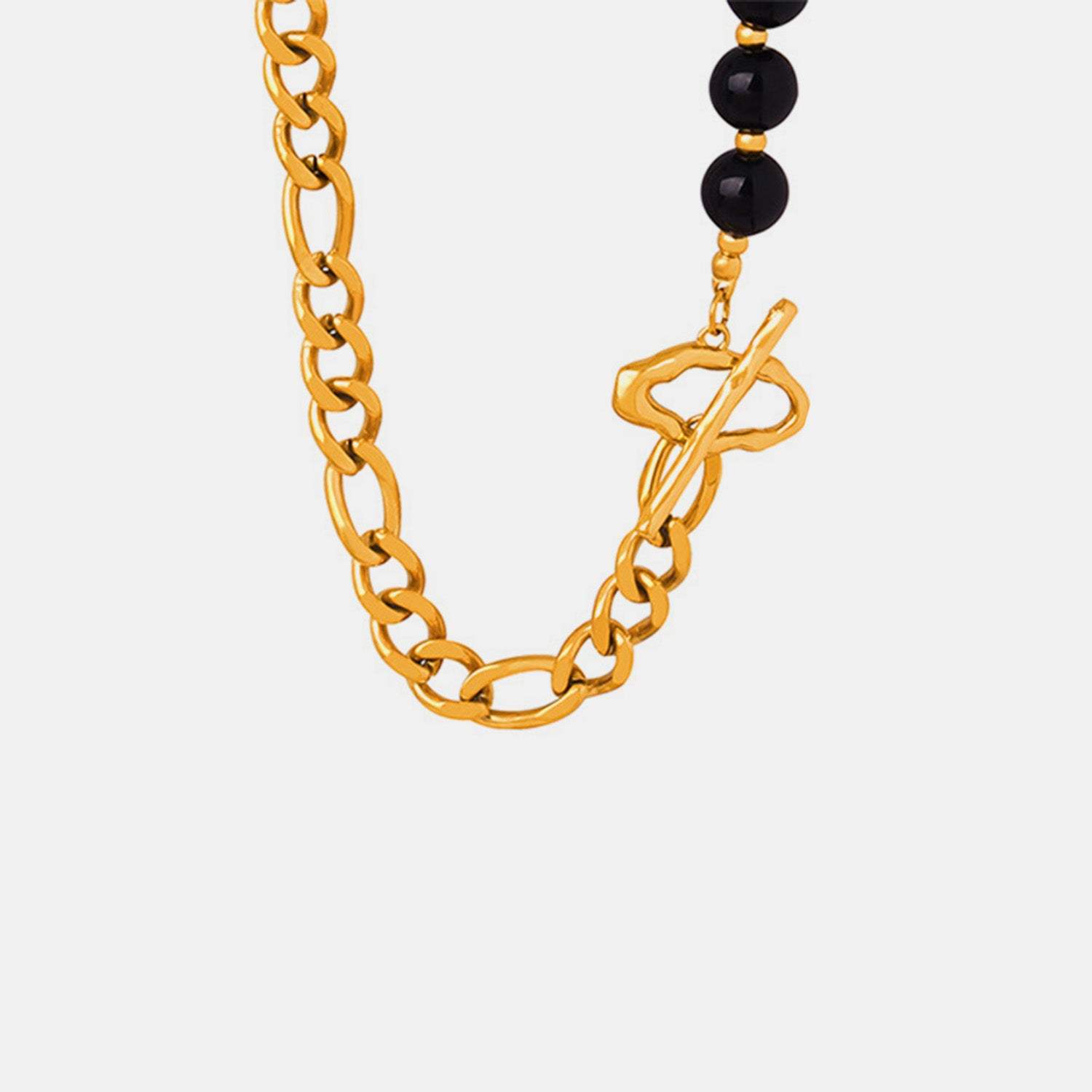 Bead Detail Chunky Chain Necklace Gold One Size Necklaces - Tophatter Daily Deals