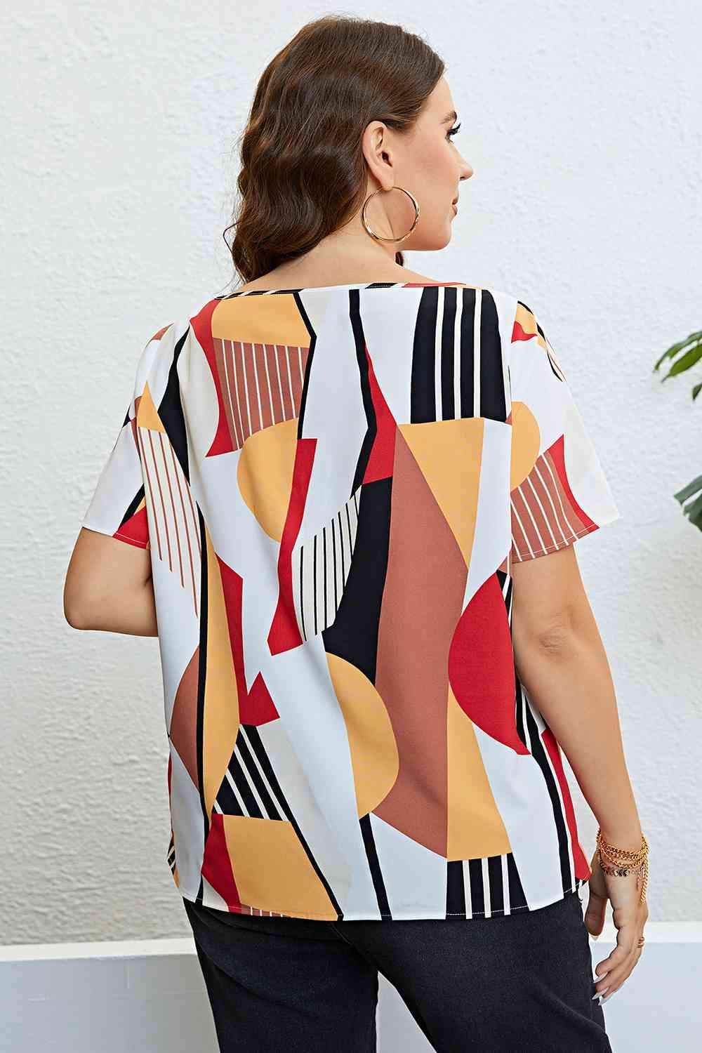 Plus Size Cutout Short Sleeve Blouse Blouses - Tophatter Daily Deals