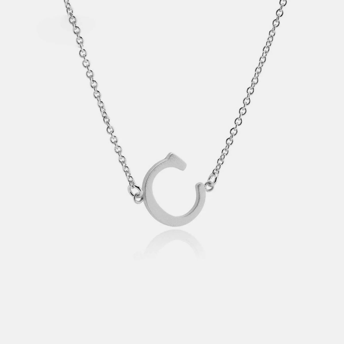Copper Letter Pendant Necklace Silver C One Size Necklaces - Tophatter Daily Deals