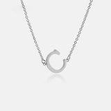 Copper Letter Pendant Necklace Silver C One Size Necklaces - Tophatter Daily Deals