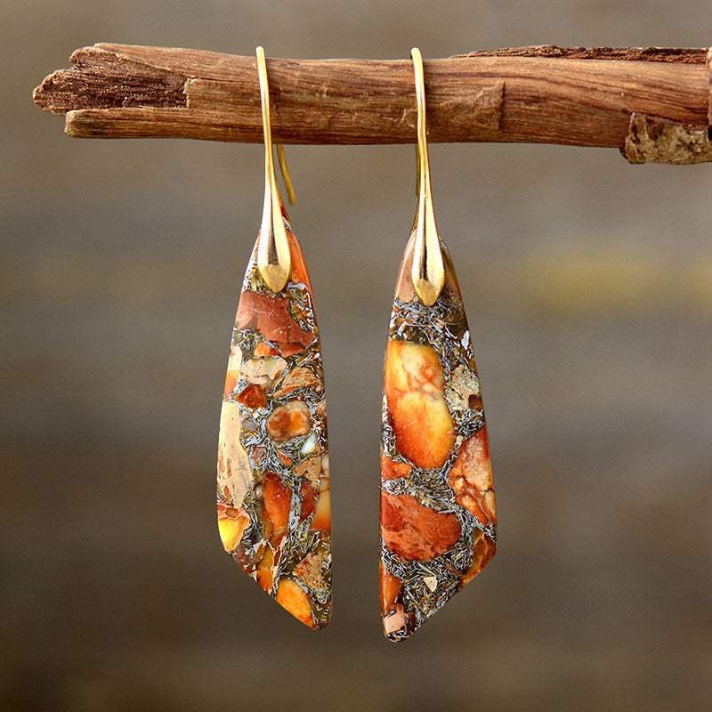 Gold-Plated Copper Dangle Earrings Tangerine Gold One Size Earrings - Tophatter Daily Deals