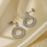 Stainless Steel Silver-Plated Snake Earrings Earrings - Tophatter Daily Deals