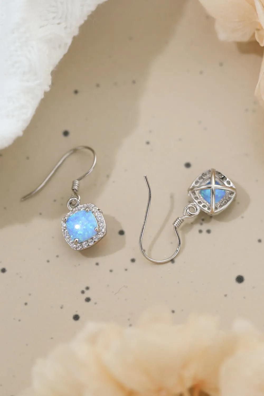 Opal Square Drop Earrings - Tophatter Shopping Deals - Electronics, Jewelry, Auction, App, Bidding, Gadgets, Fashion