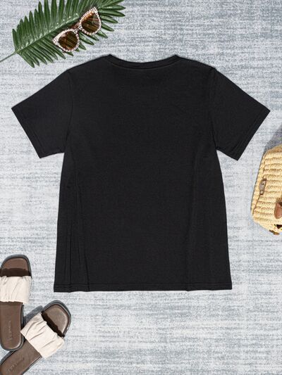 Round Neck Short Sleeve T-Shirt Women's T-Shirts - Tophatter Daily Deals