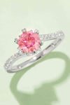 1 Carat Moissanite 925 Sterling Silver Ring Deep Rose Moissanite - Tophatter Daily Deals