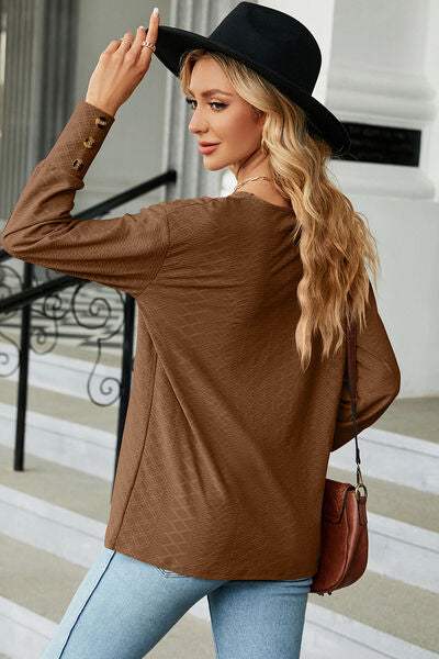 V-Neck Lantern Sleeve T-Shirt Women's T-Shirts - Tophatter Daily Deals