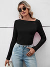 Asymmetrical Neck Long Sleeve T-Shirt Women's T-Shirts - Tophatter Daily Deals