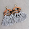 Tassel Detail Geometric Earrings Light Gray One Size Earrings - Tophatter Daily Deals