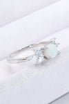 925 Sterling Silver Opal and Zircon Ring - Tophatter Shopping Deals - Electronics, Jewelry, Auction, App, Bidding, Gadgets, Fashion