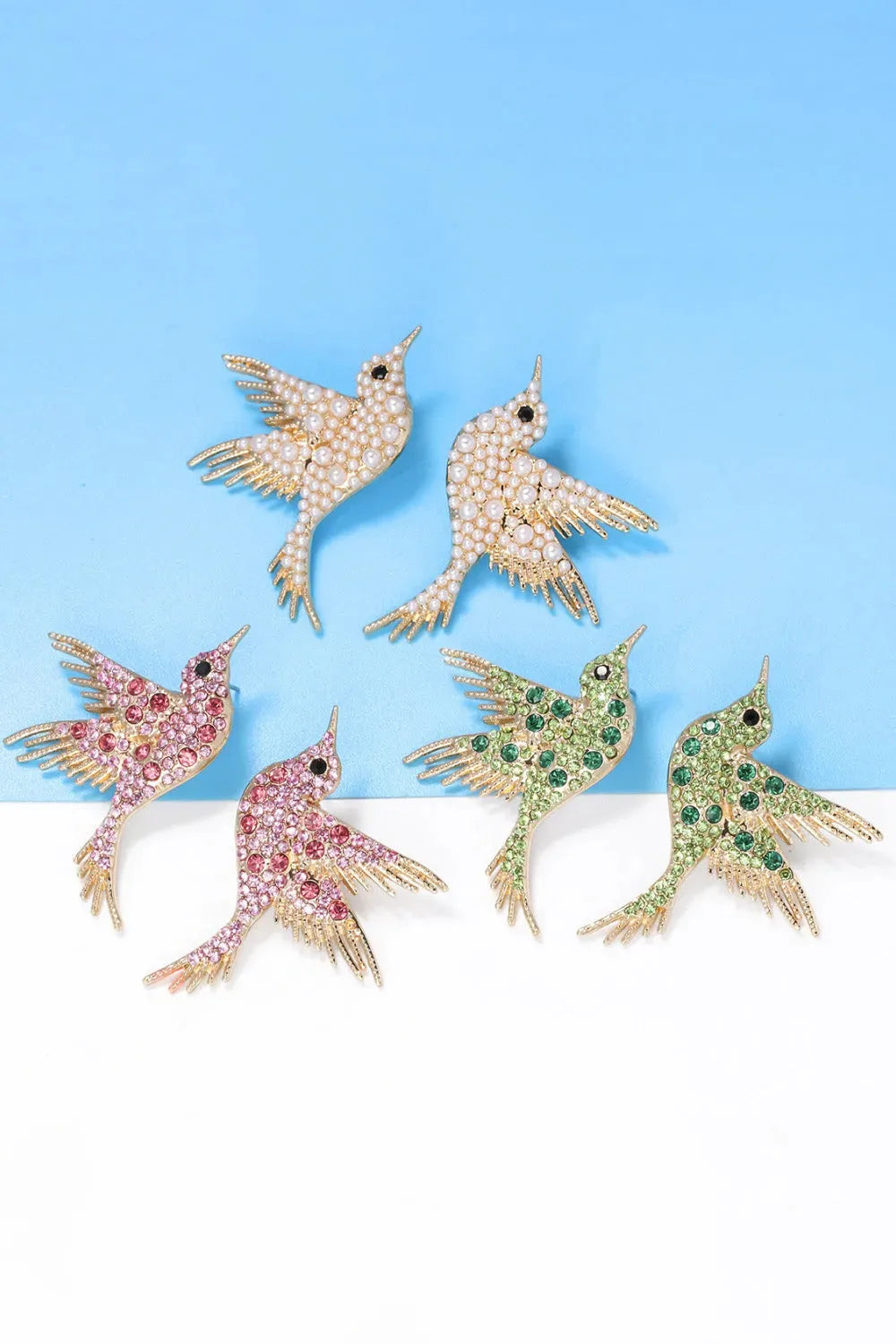 Bird Shape Zinc Alloy Frame Glass Stone Dangle Earrings Earrings - Tophatter Daily Deals