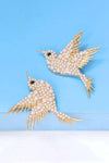 Bird Shape Zinc Alloy Frame Glass Stone Dangle Earrings Earrings - Tophatter Daily Deals