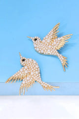 Bird Shape Zinc Alloy Frame Glass Stone Dangle Earrings Earrings - Tophatter Daily Deals