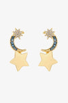 Lasting Wish Inlaid Rhinestone Star and Moon Drop Earrings Earrings - Tophatter Daily Deals