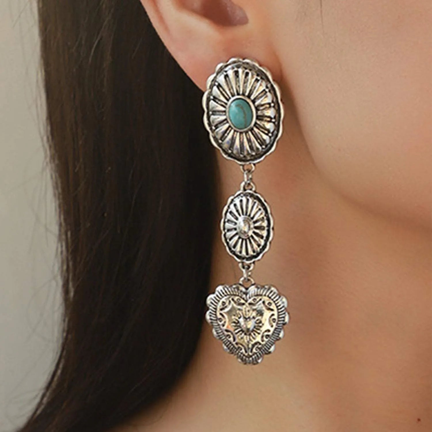 Heart Alloy Dangle Earrings Earrings - Tophatter Daily Deals