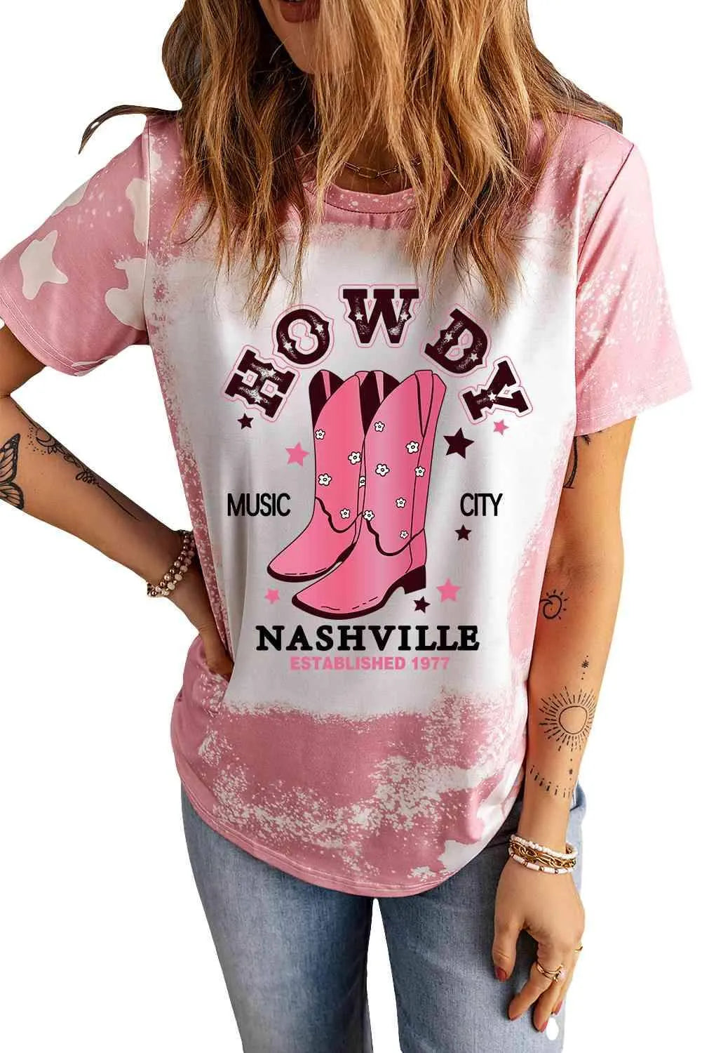 Cowboy Boots Graphic Short Sleeve Tee - Tophatter Daily Deals