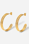 Crushing On You Chain C-Hoop Earrings Gold One Size Earrings - Tophatter Daily Deals