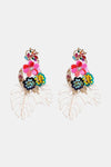 Leaf & Flower Shape Zinc Alloy Dangle Earrings White One Size Earrings - Tophatter Daily Deals