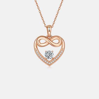 Moissanite 925 Sterling Silver Heart Necklace Moissanite - Tophatter Daily Deals