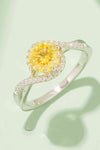 1 Carat Moissanite Contrast 925 Sterling Silver Ring Mustard Moissanite - Tophatter Daily Deals