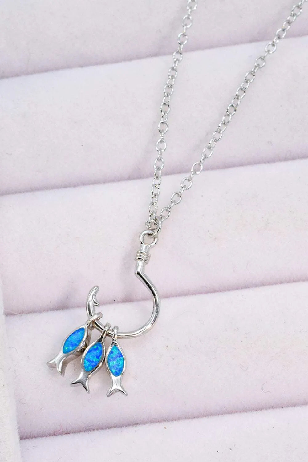 Opal Fish 925 Sterling Silver Necklace - Tophatter Shopping Deals - Electronics, Jewelry, Auction, App, Bidding, Gadgets, Fashion