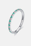 925 Sterling Silver Cubic Zirconia Ring Teal Rings - Tophatter Daily Deals