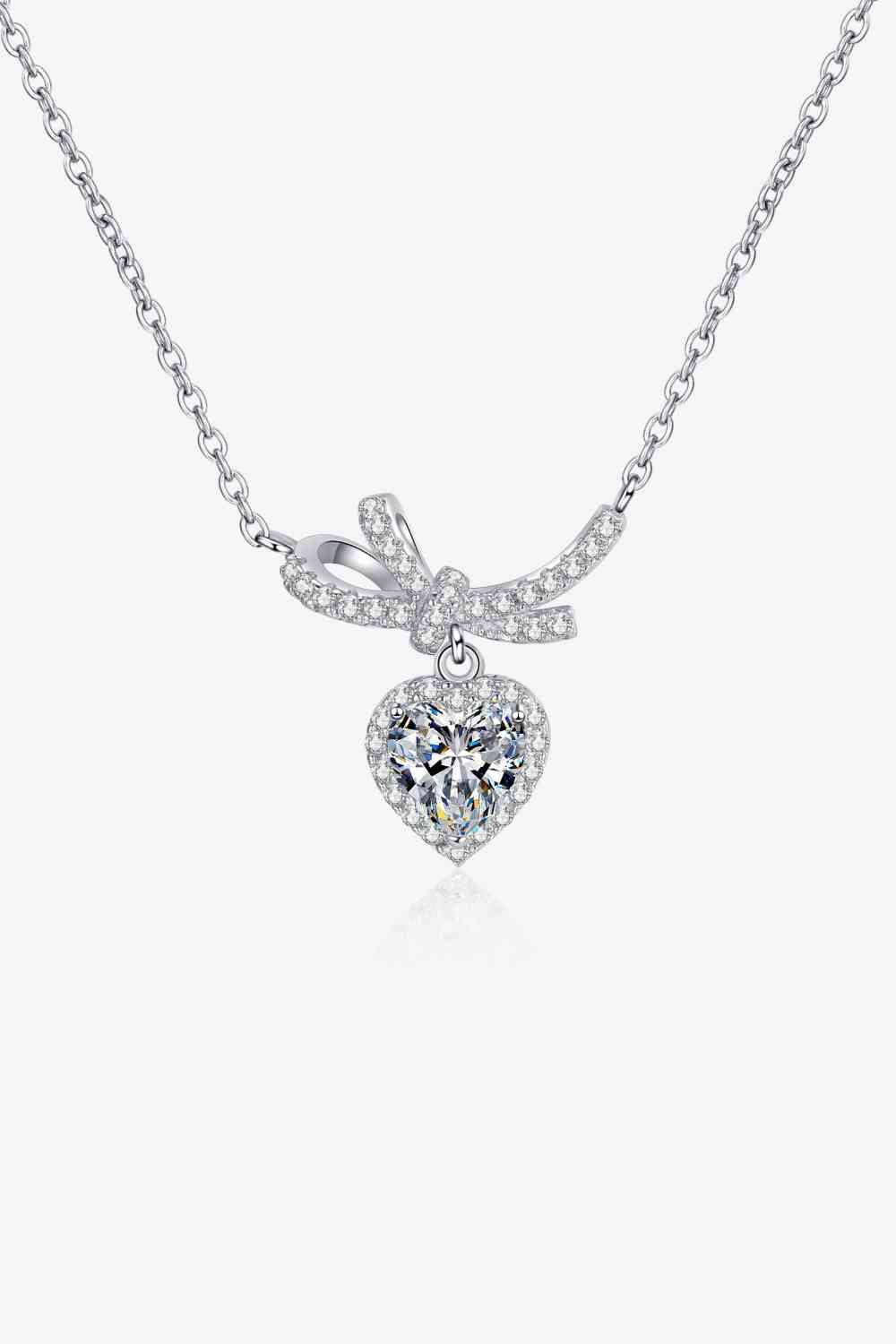 1 Carat Moissanite Heart Pendant Necklace Moissanite - Tophatter Daily Deals