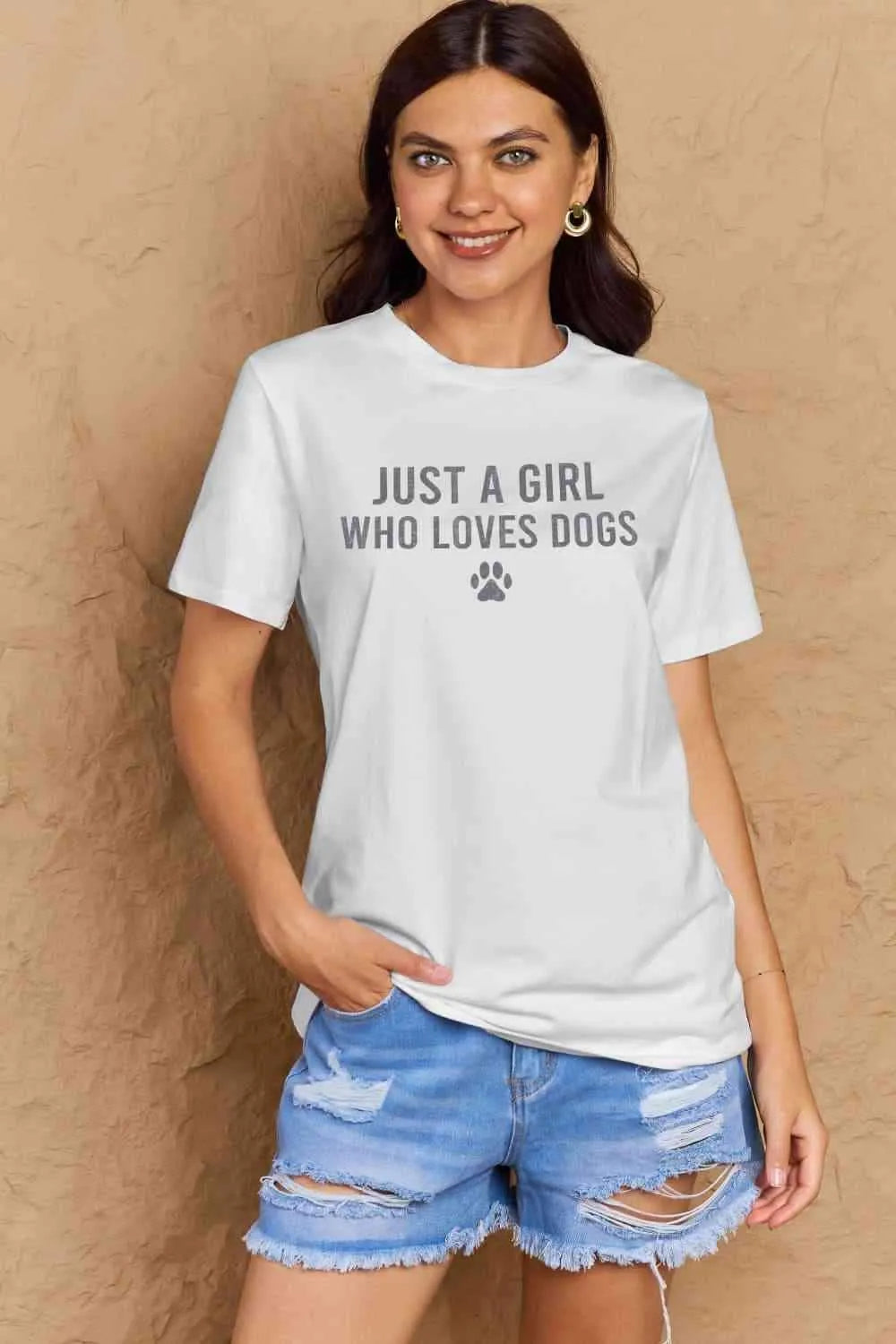 Simply Love Full Size Dog Paw Graphic Cotton T-Shirt Women's T-Shirts - Tophatter Daily Deals
