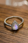 Moonstone Teardrop 925 Sterling Silver Halo Ring Moonstone - Tophatter Daily Deals